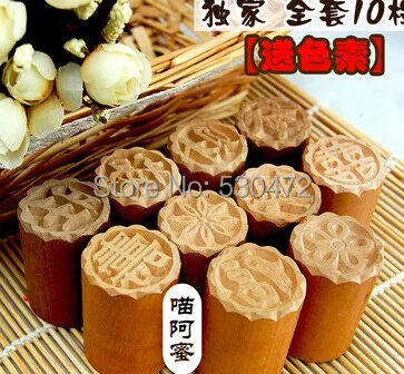 

Wholesale /retail,free shipping, 10pcs Fukurokuju hi Prosperous lum snow wooden moon cake baking mold