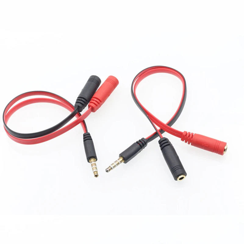 Rankman 3.5mm Jack Audio Male to 2 Female Ports with Mic Headphone Extension Cable Splitter AUX Cord for Speaker Phone Earphone