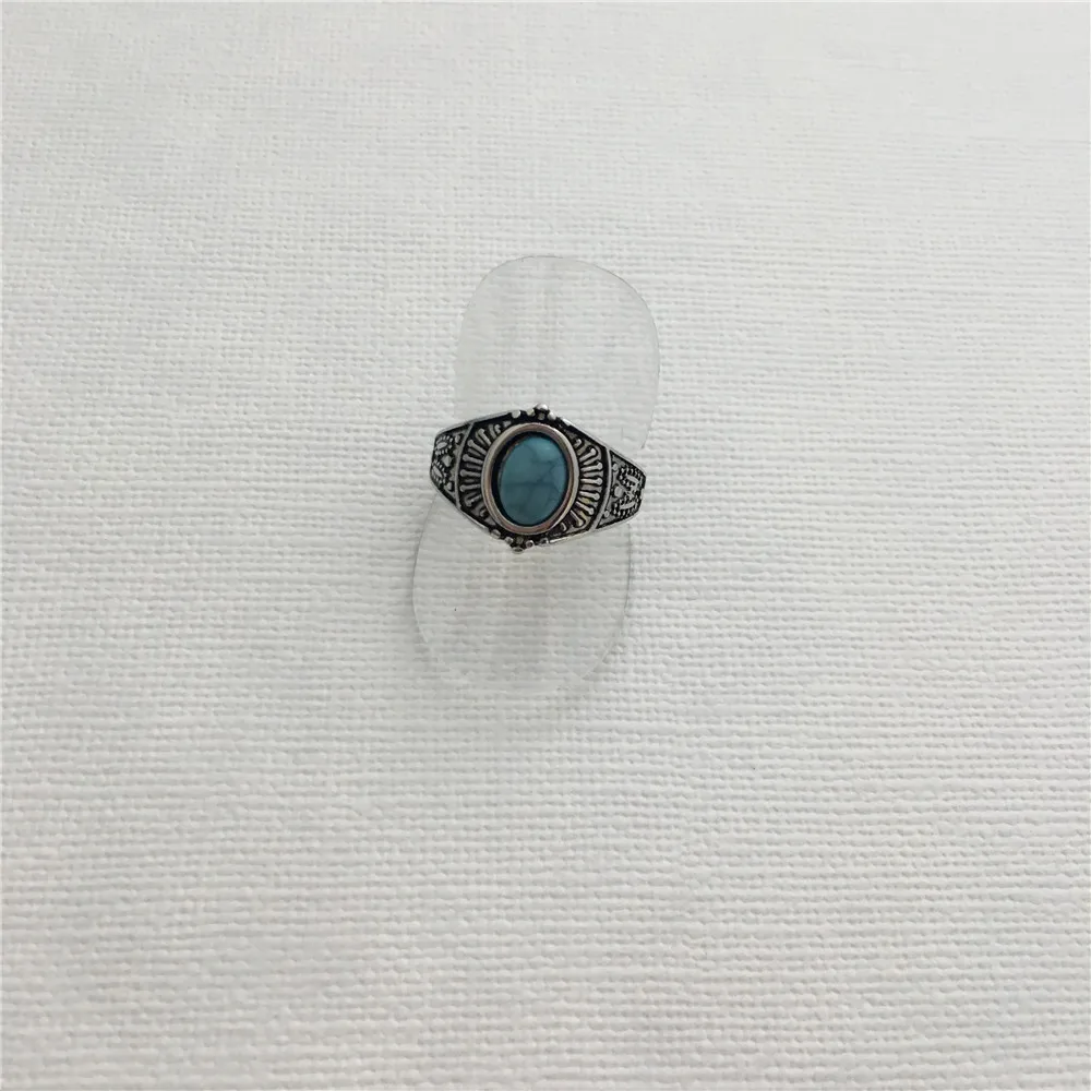 

BOHEMIA WOMEN RINGS ANTIQUE RHODIUM MARBLE STONE MOON RING SET FOR WOMEN GIRL