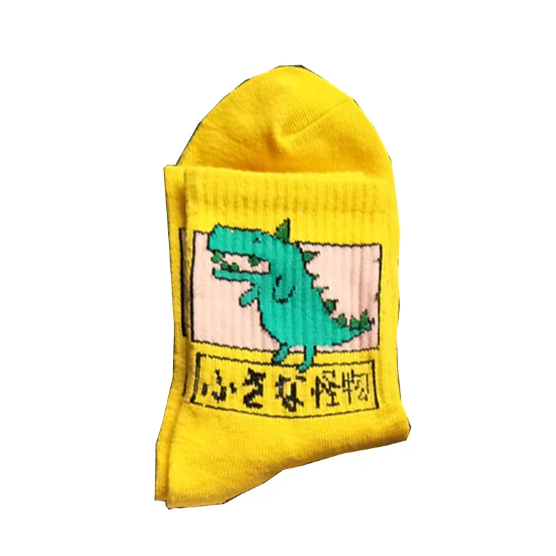 new fashion Harajuku women girls Hip Hop long socks cute Animal dinosaur socks for ladies funny japan cartoon socks - Цвет: 1