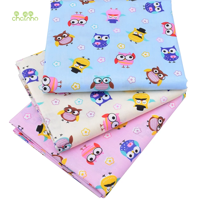 Chainho, новая саржевая хлопковая ткань с принтом совы для шитья/ткани для детей/простыни, подушки, занавески материал