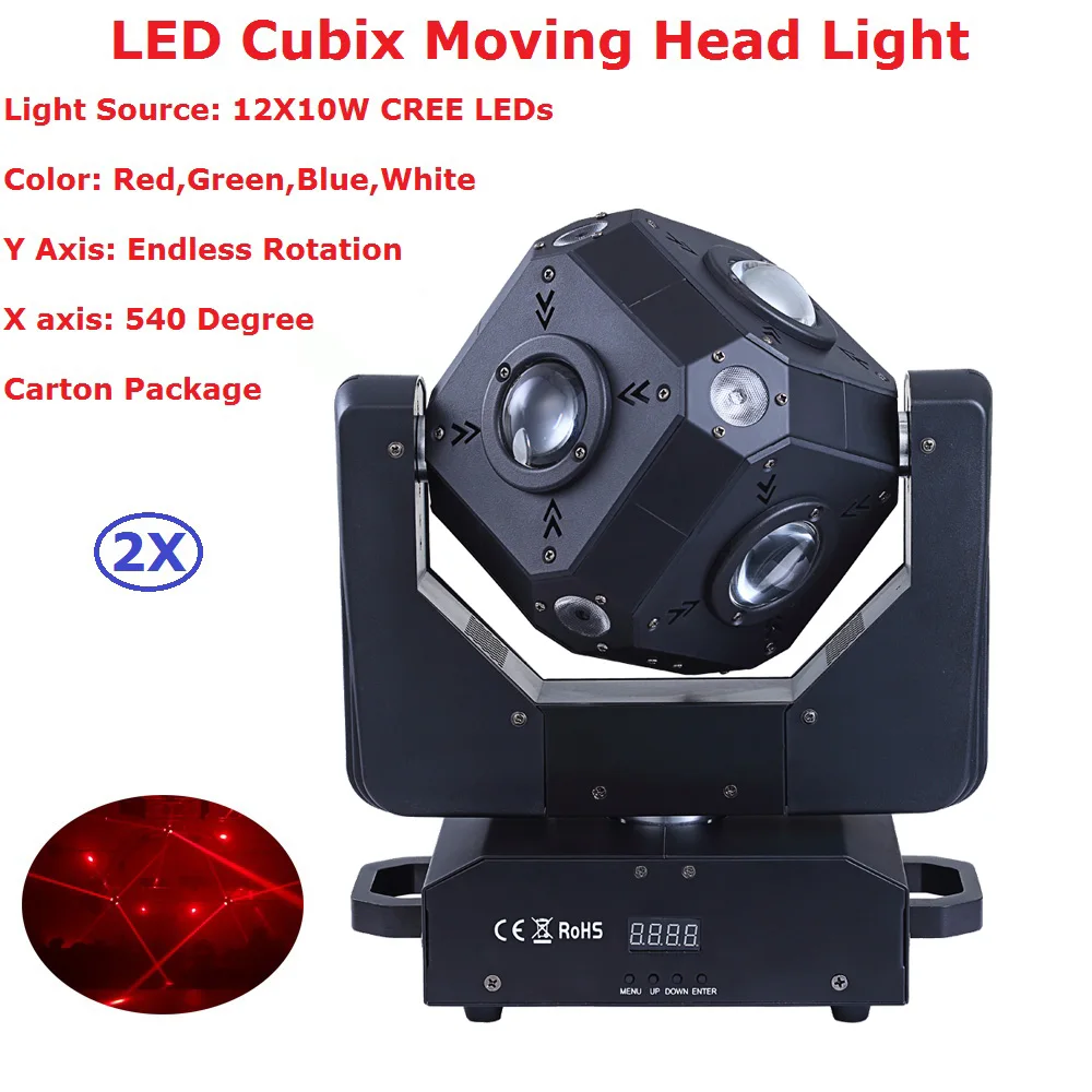 

2Pcs/Lot New Arrival 150W LED Moving Head Beam Lights High Quality 12X10W RGBW 4IN1 LED Cubix Moving Lights For Party Disco Dj