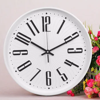 

Plastic Wall Clock Kitchen Mute 12 Inch 30CM Bedroom Farm 2018 Living Room Wall Clock Decoration Large 3D Digital Scale 50CL040