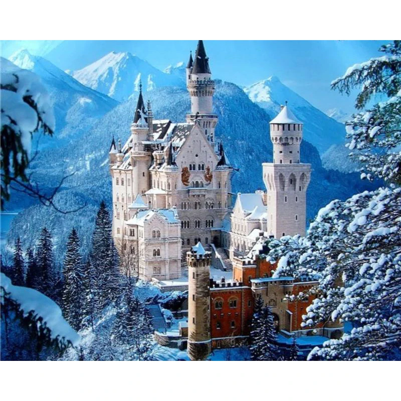 

NEW Arrival 5D Full Square/Round Diamond Painting Cross Stitch Snow Mountain & Castle Diamond Embroidery Diamond Mosaic KBL