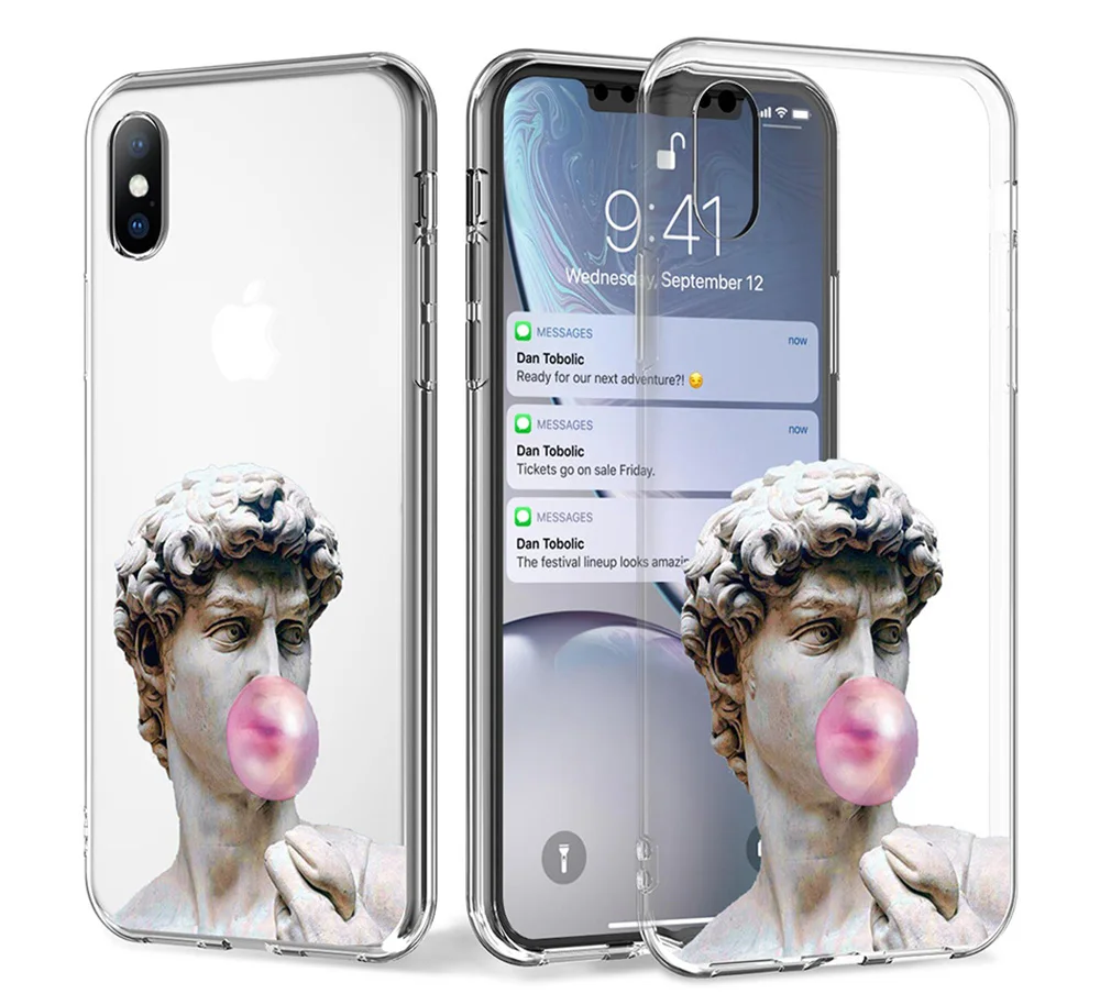 Чехол для телефона Lovebay для iPhone 5 11 6 6 S 7 8 Plus X XR XS Max 11Pro Max Абстрактное Искусство Статуя Живопись мягкий ТПУ для iPhone X Чехол