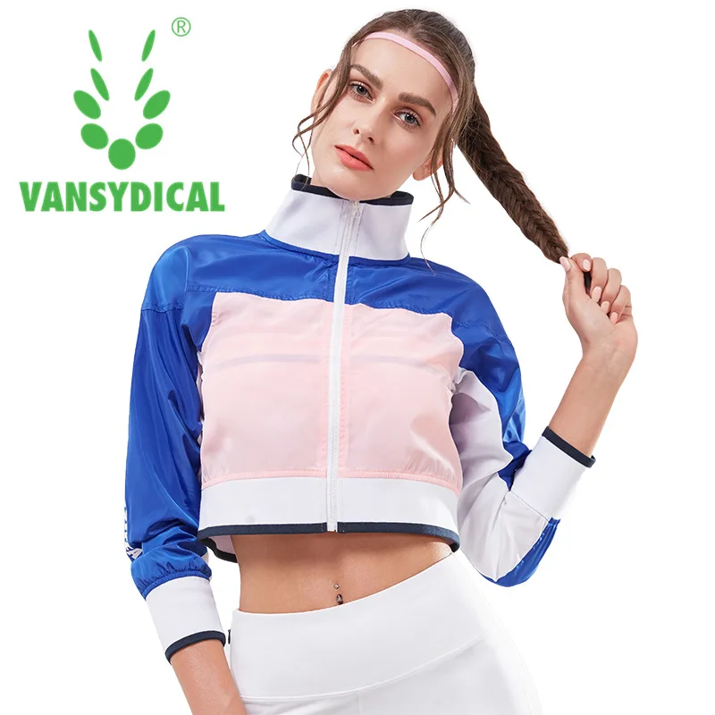 Vansydical женская сексуальная спортивная рубашка куртка футболка для фитнеса