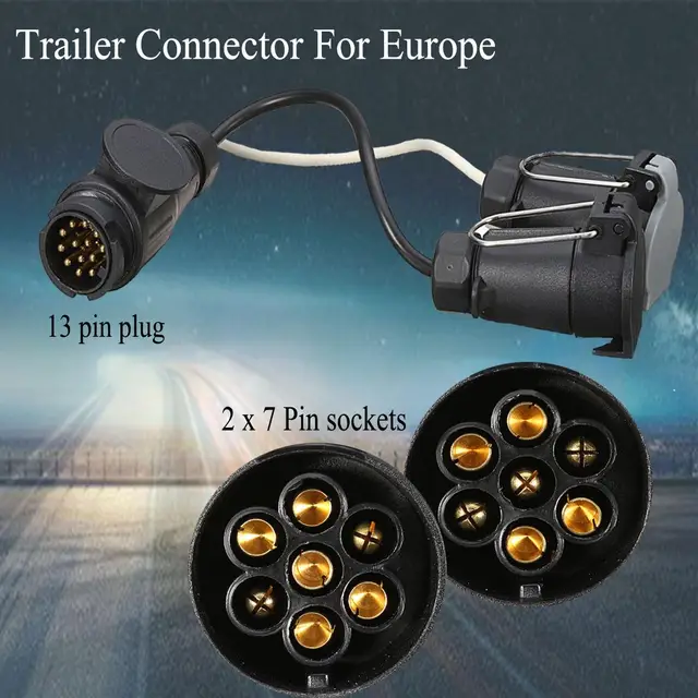 KROAK Caravan Trailer 13 Pin Euro Plug 12N 12S 7 Pin Sockets Caravan ...