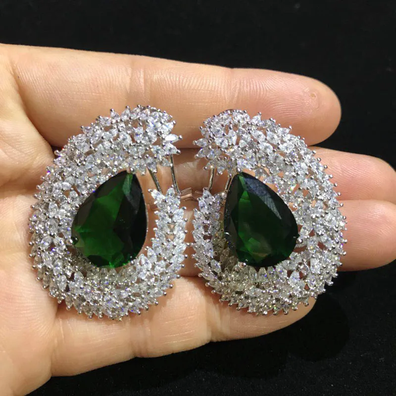 

AccKing Fashion Cubic Zirconia Hook Flowers Stud Earring For Women Jewelry Wedding Brincos boucle d'oreille