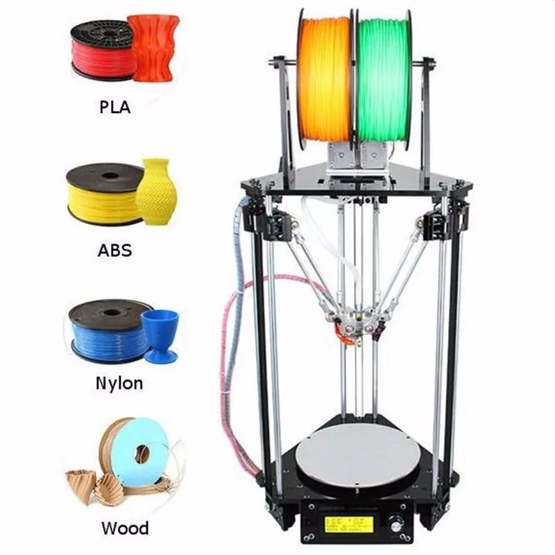DIY Geeetech Delta Rostock Mini G2s Dual Extruder 3D Printer Kit With Auto leveling 3D Printers
