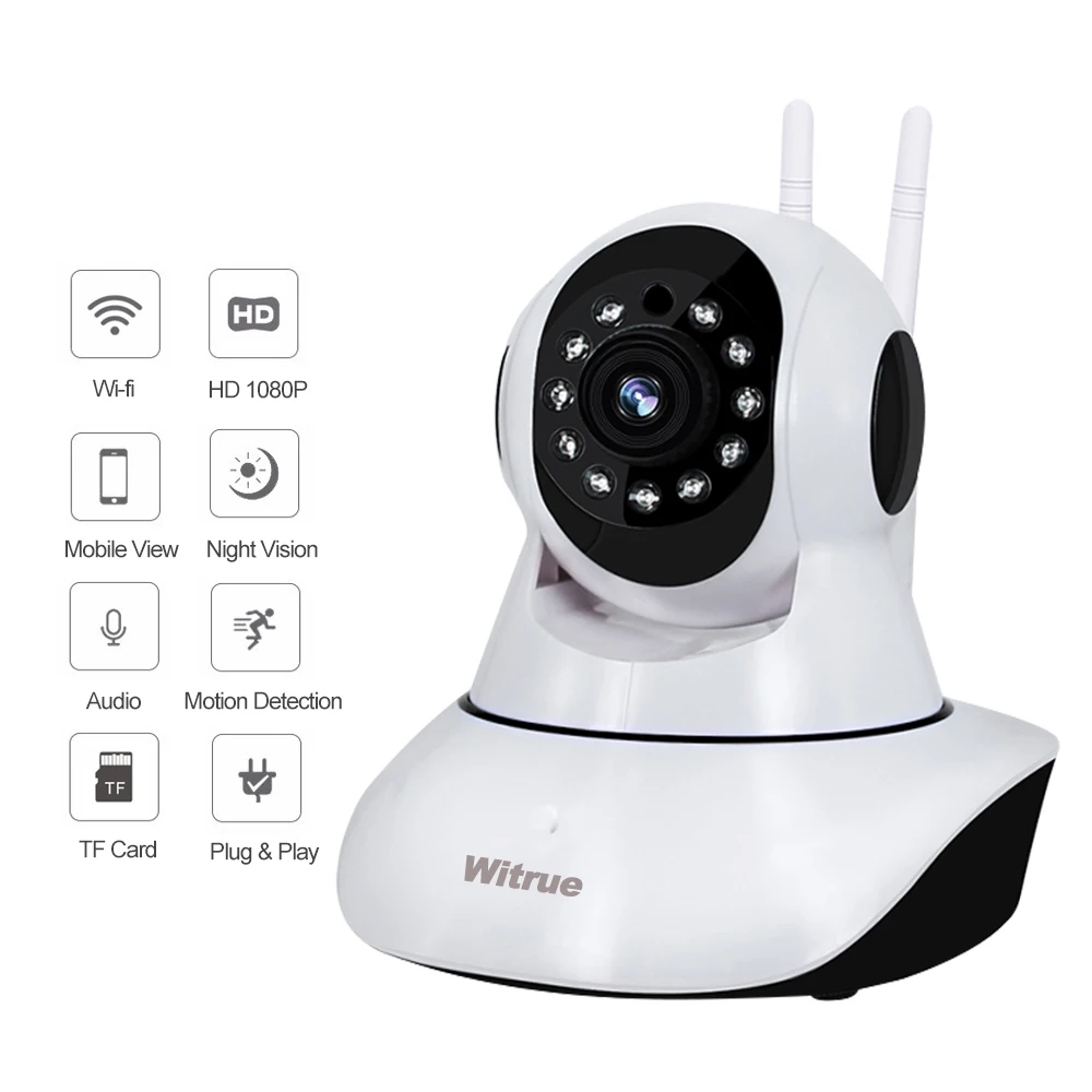 

Witrue Wireless Camera Wifi 1080P Ip Camera IR Night Vision Two Way Audio TF Card Storage Home Security Camera Baby Monitor