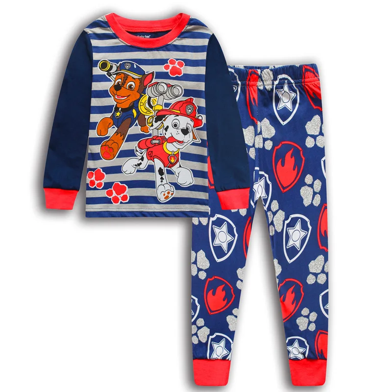 

Newest 2 -7Y Spring Boy Girls Canine patrol Clothes Set Children T-Shirt Pant Suit Kids Outfit 100% Cotton Tops Panties Clothing