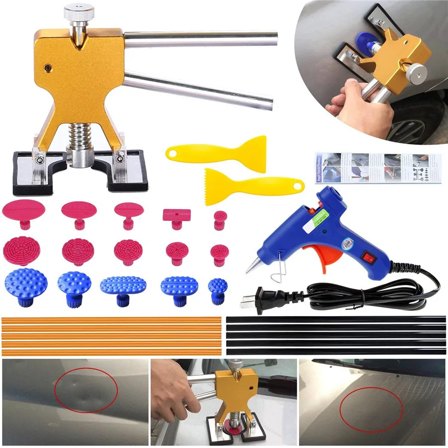 Car Dent Puller Kit PDR Paintless Dent Repair Tools and Glue Sticks for