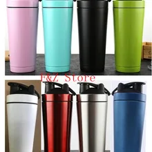 100 шт. 750 мл 25 унций шейкер бутылка с двойными стенками из нержавеющей стали для тренажерного зала шейкерный чайник спортивный молочный шейкер Смеситель термос
