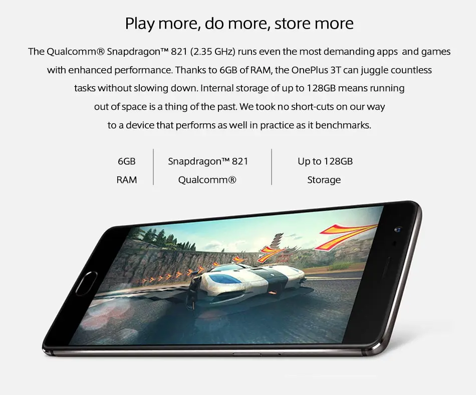 Совершенно аппарат не Привязанный к оператору сотовой связи 6 ГБ 128 OnePlus 3T A3010 смартфон 5,5 дюймов FHD экран Android Snapdragon 821 16MP NFC Android мобильного телефона