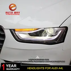 Автомобиль голове стиль лампы для Audi A4L 2013-2015 A4 Фары для автомобиля a4 светодиодные фары DRL Объектив Двойной Луч би-ксеноновые Интимные