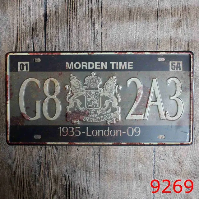 Car License LONDON TIME Vintage Home Decor Tin Sign for Arto Store ... Car License LONDON TIME Vintage Home Decor Tin Sign for Arto Store ...