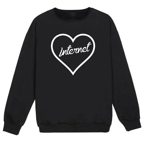 internet sweatshirt moletom do tumblr Jumper tumblr grunge pullover high quality sweatshirt black grey pink casual tops