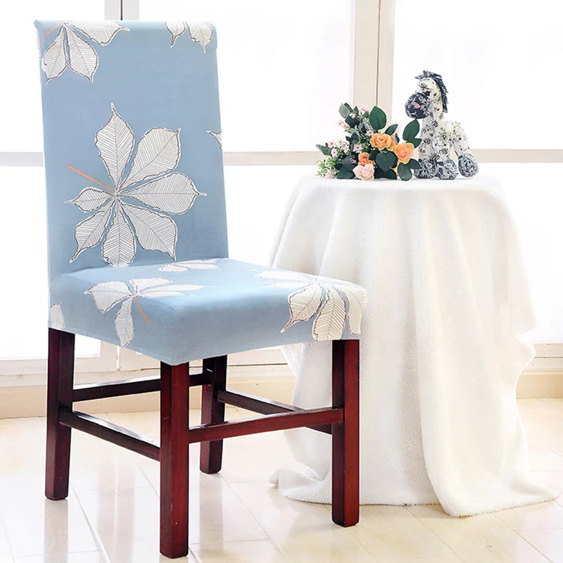 New Removable Spandex Stretch Printed Dining Chair Cover For Restaurant Kitchen Chair Home Decor Short Chair 