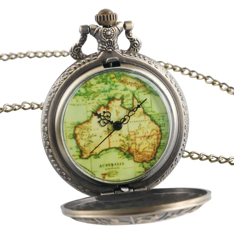 Creative 12 Constellations Zodiac Case with Retro Design Australia Map Dial Quartz Pocket Watch Necklace Fob Watch Women Men (3)