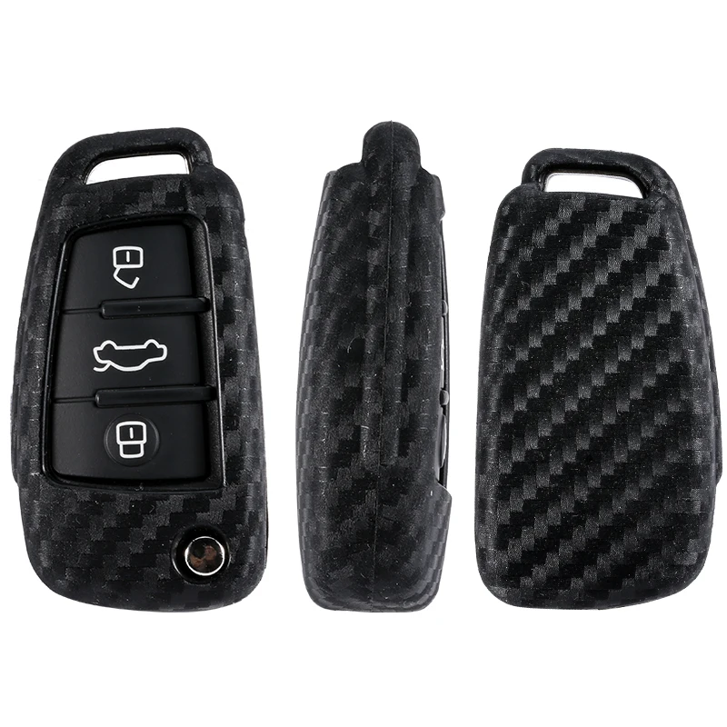 Carbon-Fiber-Pattern-Silicone-Key-Protection-Cases-For-Audi-Sline-A3-A5-Q3-Q5-A6-C5