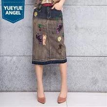 Новинка, осенние женские длинные юбки, винтажные юбки с принтом, женские юбки в европейском стиле, облегающие юбки Faldas размера плюс S-2XL