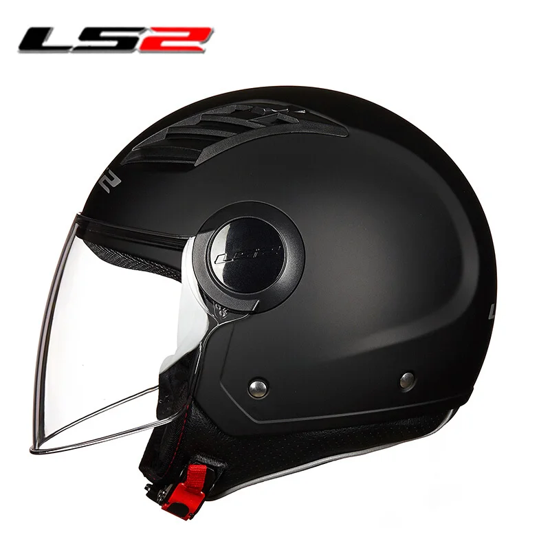LS2 OF562 воздушный поток L Jet Шлем Мотоцикл стиль 3/4 открытый лицо половина шлемы скутер Capacetes светильник вес - Цвет: Matt Black