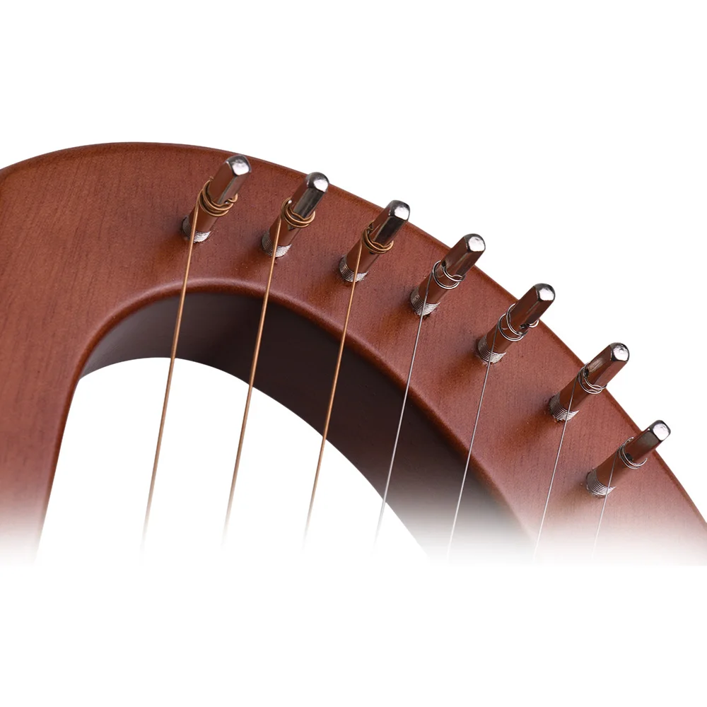 7-String деревянный Лира Арфы металлическими струнами из цельной березовой древесины струнный инструмент с сумкой для переноски WH04/WH05/WH06