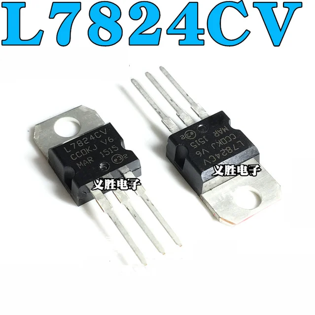 10PCS L7824CV TO220 L7824 TO 220 7824 LM7824 MC7824 new and original ...