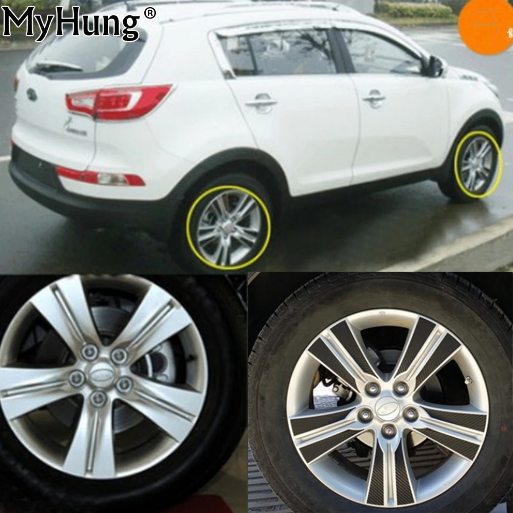  Carbon Car Wheel Mask Stickers Tire Sticker For Kia Sportage R 17 Inch Carbon Fiber Sticker 40pcs C