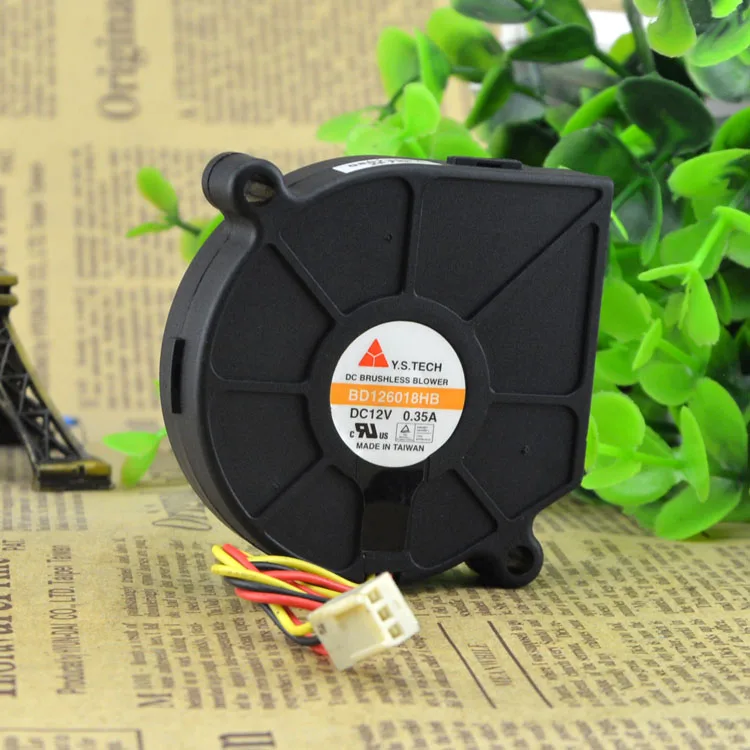 Y.S.TECH 6018 60 мм x 18 BD126018HB DC бесщеточный вентилятор охлаждения 12 в 0 35 а 3 проводной