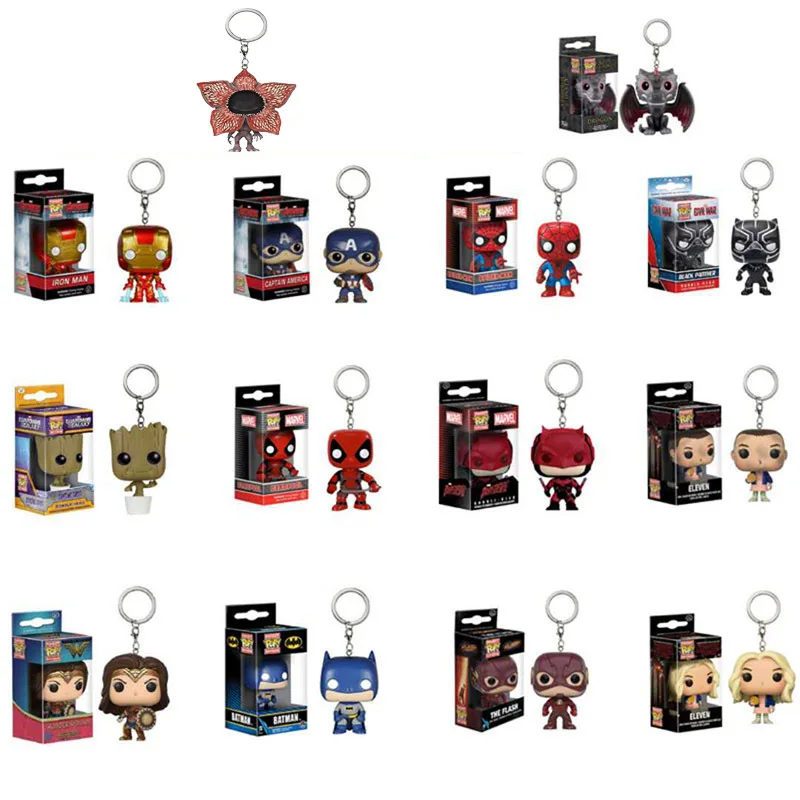 

Marvel movie DC hero expedition iron man American captain steel spider man hand key chain waist hanging gift