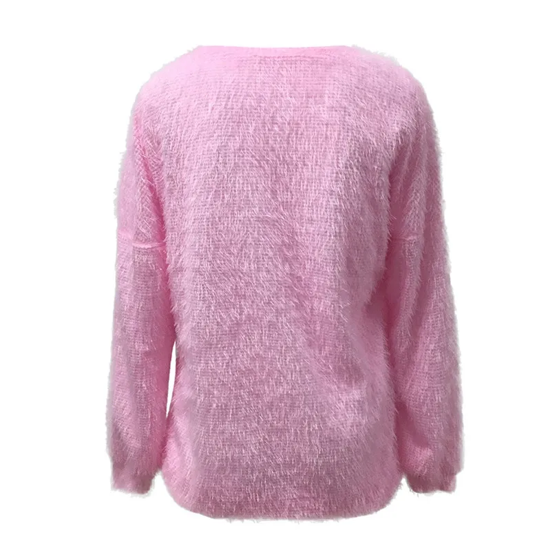 Candy Colors Pullover Plus Size Loose Knitted Sweater Warm Latern Long Sleeve Sweater Casual Solid Jumpers Ladies #F#40NV01 (19)