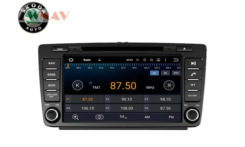 8 дюймов Android 7,1 Оперативная память 2 Гб автомобиля gps Nav автомобильное радио, dvd плеер головное устройство для Skoda Octavia 2008