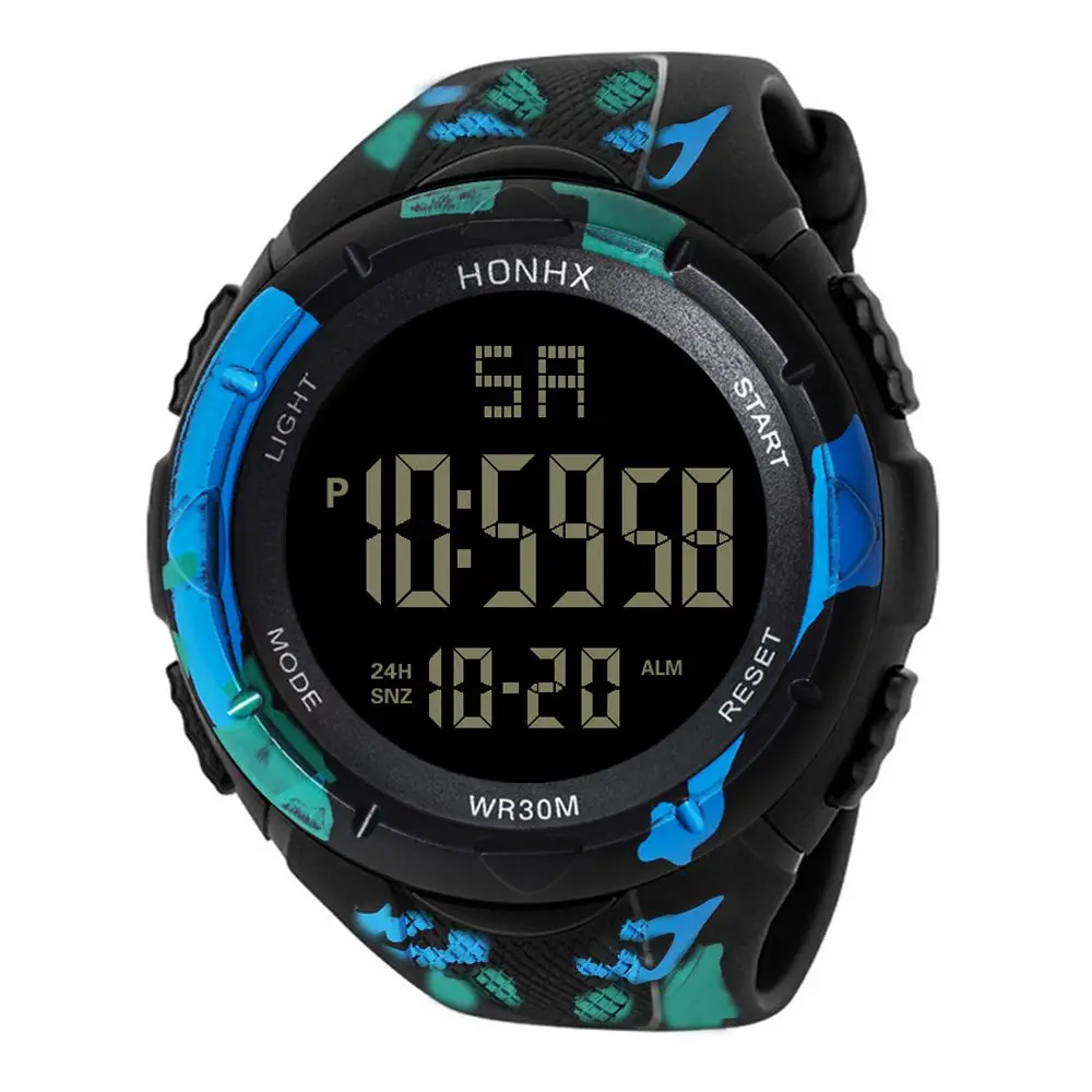 

HONHX Men's Sports Digital Watch LED Waterproof Digital Quartz Casual Watch Sport Men Watches Clock Men's Watch