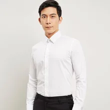 Топы Качество Новое поступление мужские хлопковые модные стильные мужские платья рубашки Твердые обычные подходят повседневные мужские деловые рубашки F01