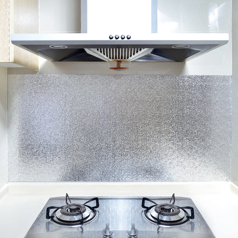 Aluminum Foil Practical Kitchen Wall Sticker Water Oil Proof Stylish Decor MA