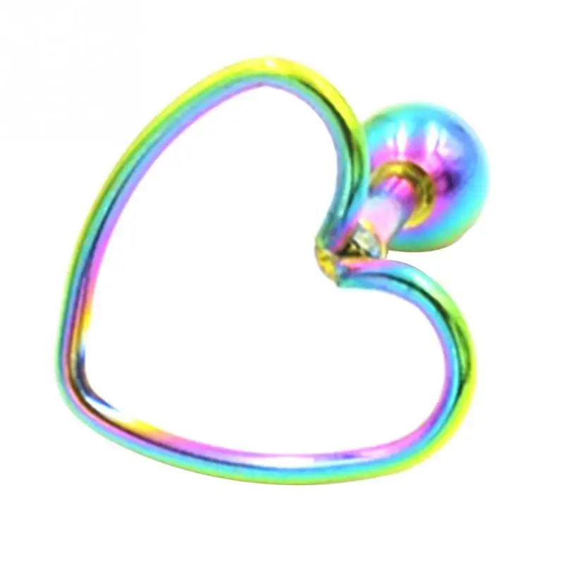 1 шт. один гипоаллергенный Пирсинг из нержавеющей стали в форме сердца серьги