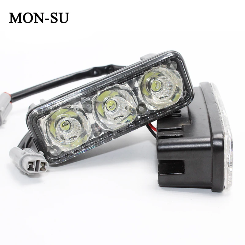 

MON-SU Car High Power LED DRL Fog Lamps Waterproof Daytime Running Lights with Lens DC12V General Super Bright White 6000K
