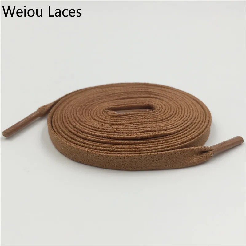 Weiou/качественный плоский вощеный шнурок, ширина 8 мм, унисекс, шнурок для обуви из хлопка, шнурок для кожаной обуви
