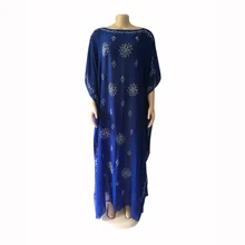 Tilapia abayah размера плюс, женские длинные платья, повседневные, украшенные бисером, синее платье