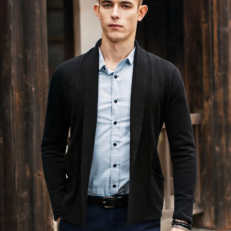 

Spring Autumn 2019 New Korean tide knitting Cardigan Male Slim long sleeves Knit sweaters coat Men's cardigan OK837
