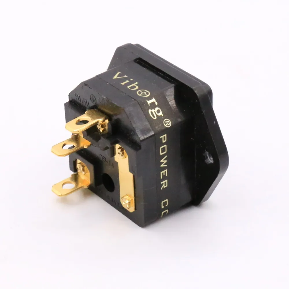 

Free shipping Viborg FI-03G Fused IEC Socket/Connector Gold Plated Power socket