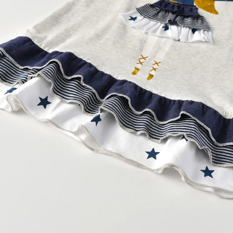 VIKITA Girls Cotton Dress Long Sleeve Children Autumn Winter Princess Vestidos Kids Dresses for Girls Clothes Little Girl Dress