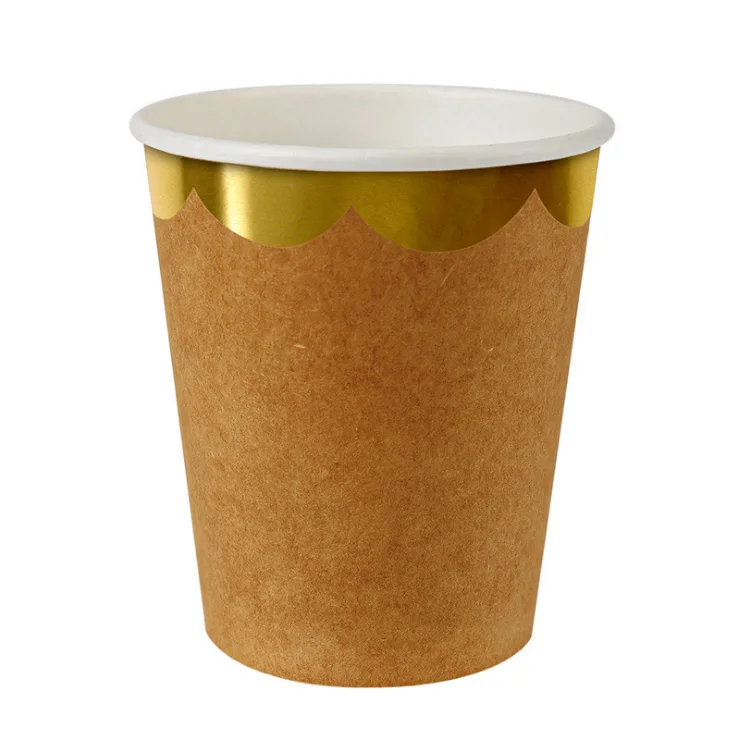 FANLUS Disposable Tableware Dishes Cups Napkin Kraft Paper Decoration Supplies Retro Dinner Party Wedding Party (8)