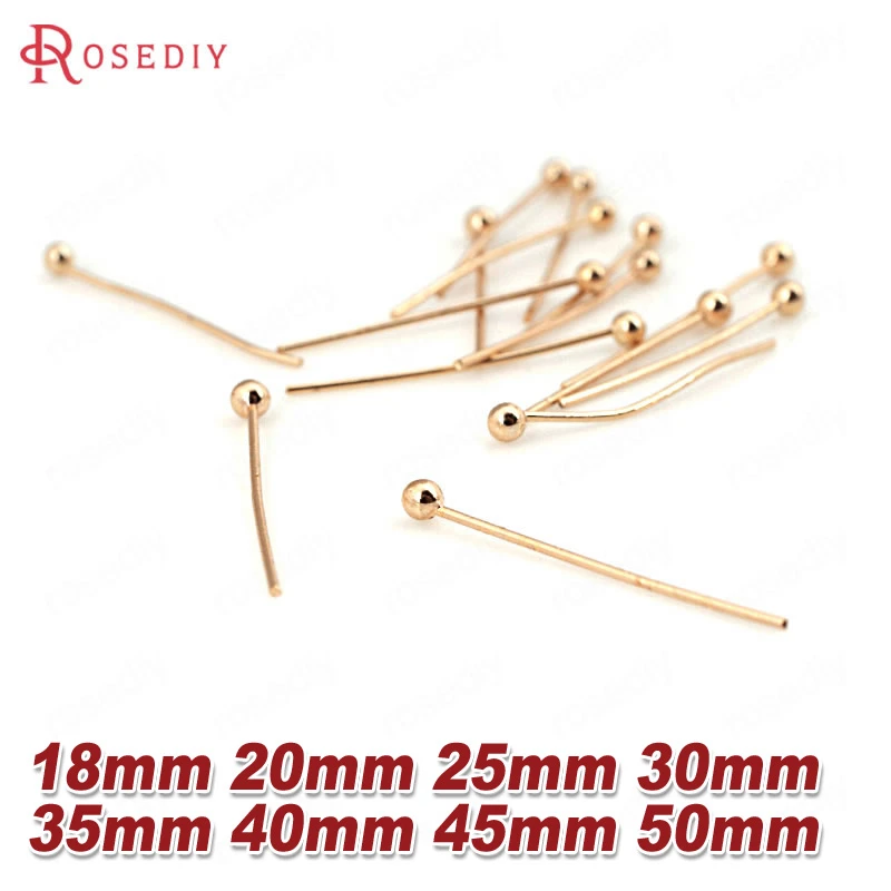4 Sterling Silver Ball Head Pins 45mm 24k Gold Plated Findings 