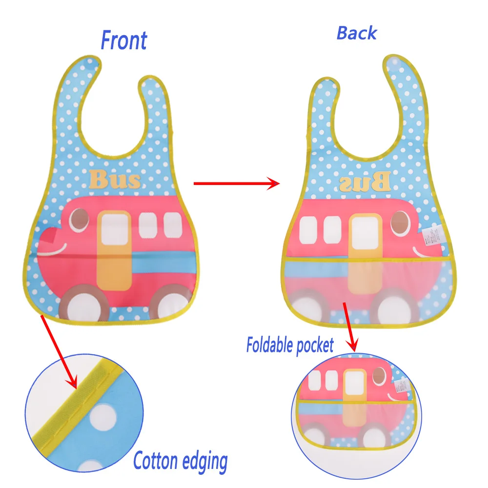 Quaslover водонепроницаемый детский нагрудник EVA пластик Ланч нагрудники для кормления новорожденных Слюнявчики с мультяшным принтом для девочек и мальчиков слюнявчик полотенце
