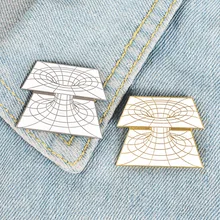 Trampa de visión geométrica para niños, broche de telaraña, color dorado y blanco, para Educación de matemáticas, ciencia, dibujos animados, bolsa colgante