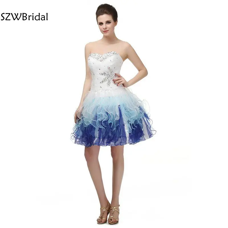 Vestido de festa в наличии контраст Цвет органза короткие коктейльные платья 2021 curto