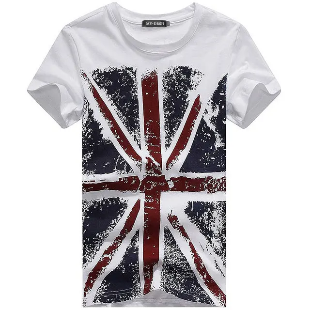 2017 Fashion Summer British Flag Printed t shirt Men's V neck t shirts