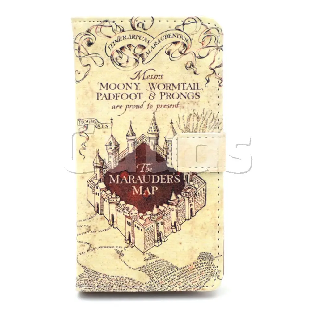 The Marauders Map Leather Wallet Case for Samsung Galaxy S4 mini i9190 I9192 I9195